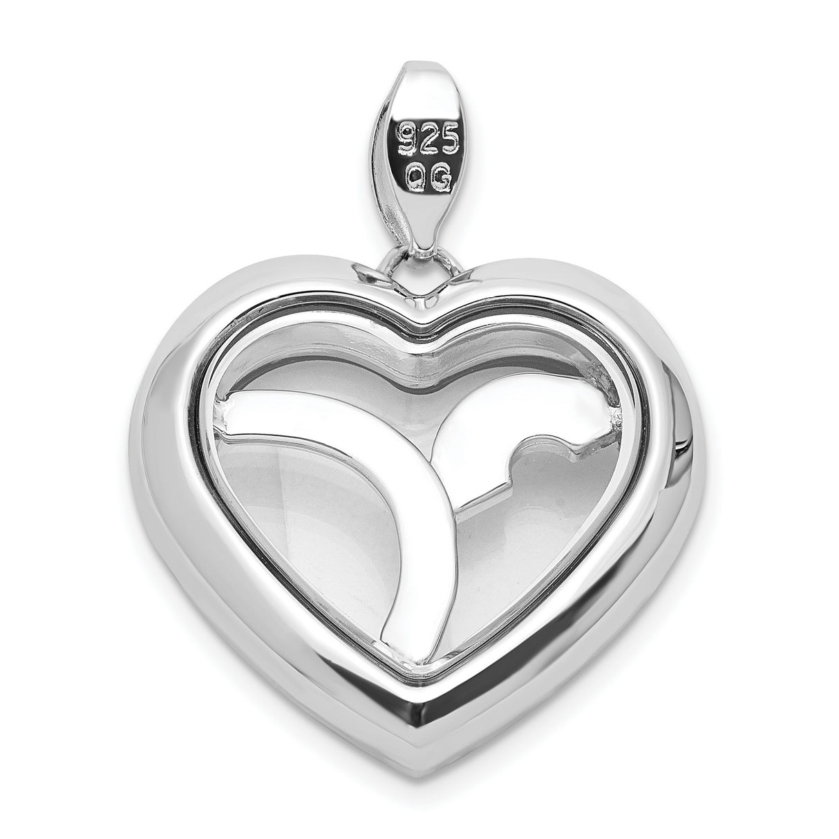 Sterling Silver Heart Pendant with Rainbow Enamel, Together Forever Pride Charm