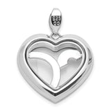 Sterling Silver Heart Pendant with Rainbow Enamel, Together Forever Pride Charm