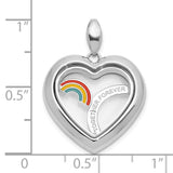 Sterling Silver Heart Pendant with Rainbow Enamel, Together Forever Pride Charm