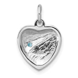Sterling Silver Heart Pendant with Cubic Zirconia, Rainbow Design, LGBTQ Pride Jewelry for Women