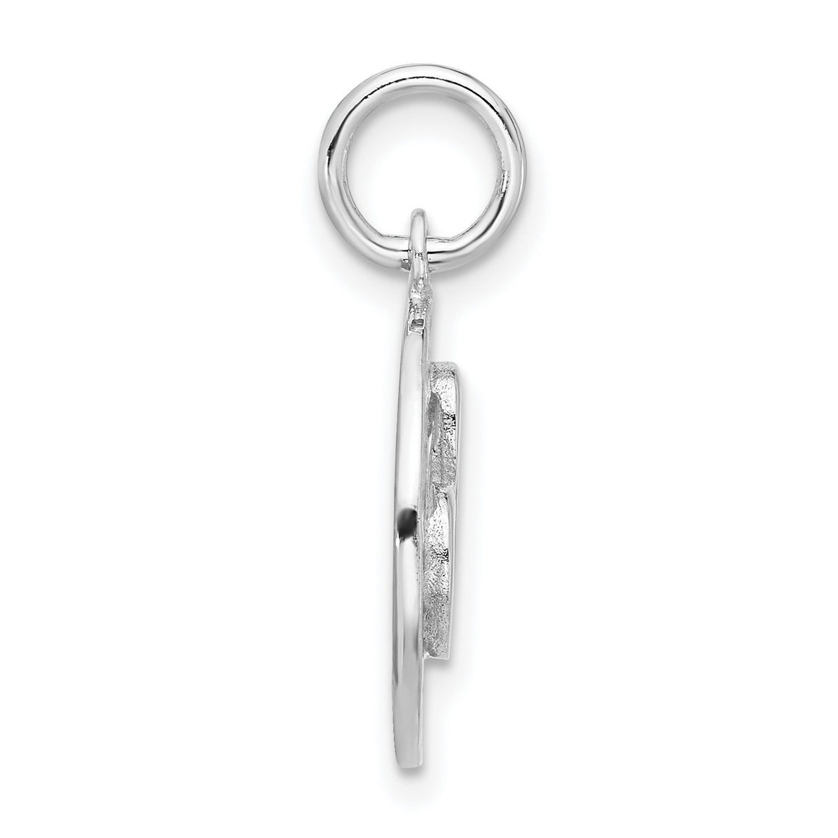 Sterling Silver Heart Pendant with Hammered Circle Frame, Open Heart Design