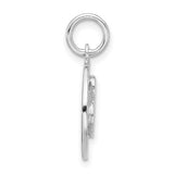 Sterling Silver Heart Pendant with Hammered Circle Frame, Open Heart Design