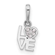 CZ LOVE Charm Pendant in Real 925 Sterling Silver