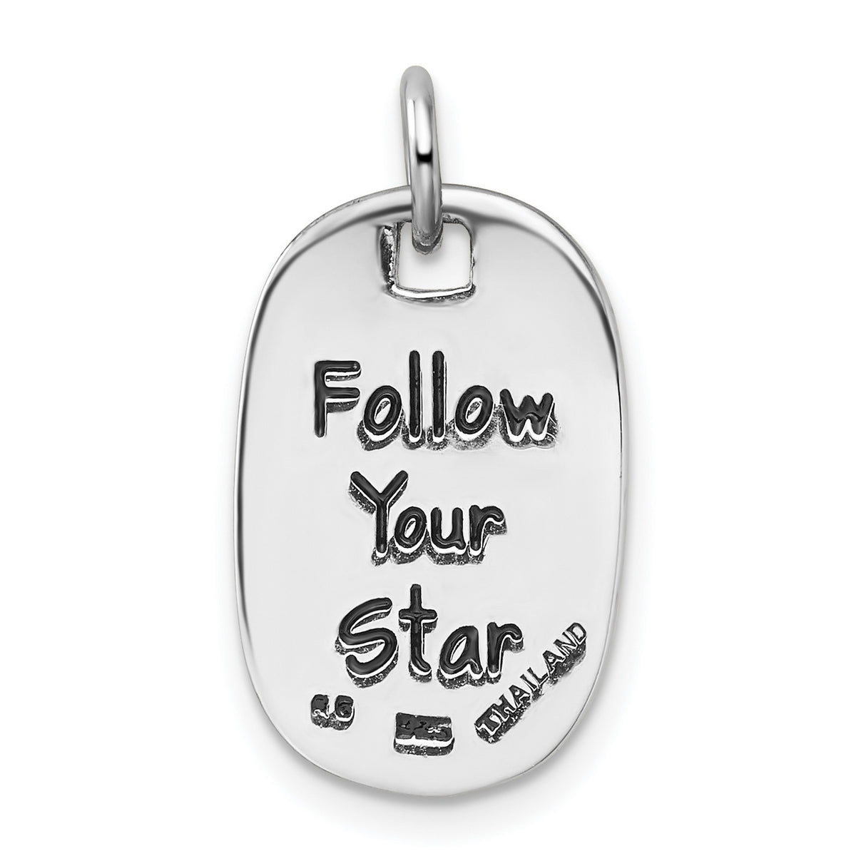 Sterling Silver Success Pendant, Oval Dog Tag Design, Motivational Unisex Jewelry