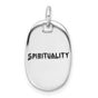 Sterling Silver Oval Pendant or Bracelet Charm with Spirituality Symbol