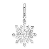 Sterling Silver Snowflake Pendant with Cubic Zirconia, Winter Holiday Charm for Women