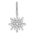 Sterling Silver Snowflake Pendant with Cubic Zirconia, Winter Holiday Charm for Women