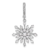 Sterling Silver Snowflake Pendant with Cubic Zirconia, Winter Holiday Charm for Women