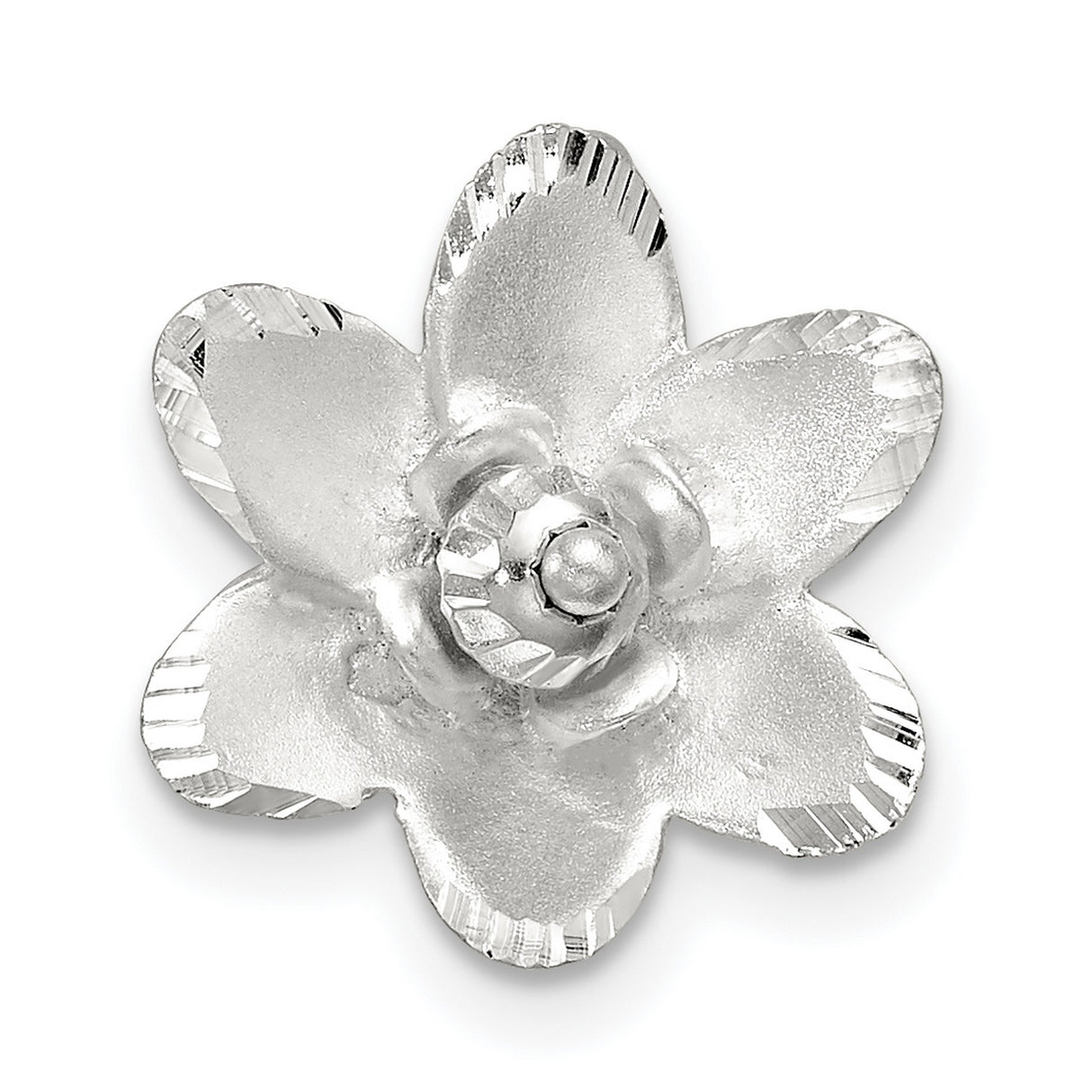 Sterling Silver Daffodil Flower Stud Earrings with Textured Floral Design