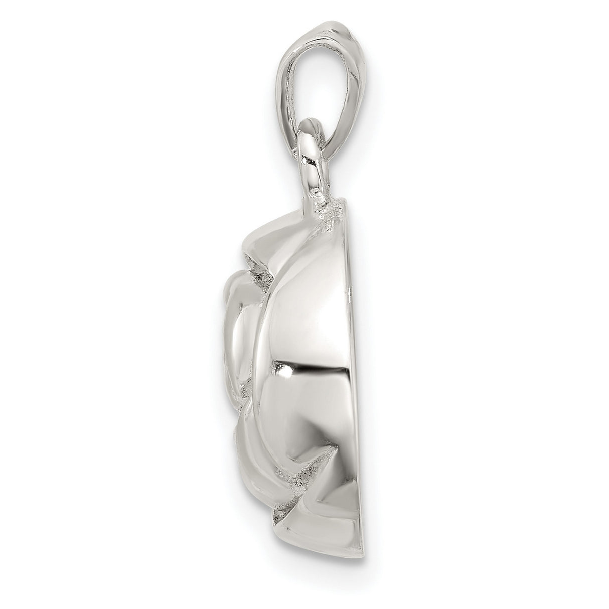 Sterling Silver Rose Pendant with Abstract Floral Design and Textured Flower Motif for Women