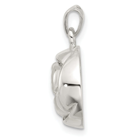 Sterling Silver Rose Pendant with Abstract Floral Design and Textured Flower Motif for Women