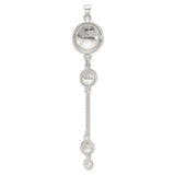 Sterling Silver Drop Pendant with Openwork Rose Motif and Floral Design