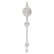 Sterling Silver Drop Pendant with Openwork Rose Motif and Floral Design