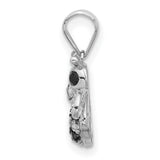 Black Bee CZ Charm Pendant in Real 925 Sterling Silver