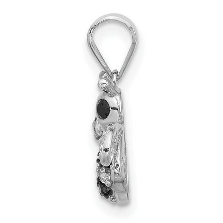 Black Bee CZ Charm Pendant in Real 925 Sterling Silver