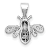 Black Bee CZ Charm Pendant in Real 925 Sterling Silver