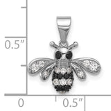 Black Bee CZ Charm Pendant in Real 925 Sterling Silver