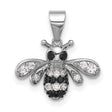 Black Bee CZ Charm Pendant in Real 925 Sterling Silver
