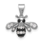 Black Bee CZ Charm Pendant in Real 925 Sterling Silver