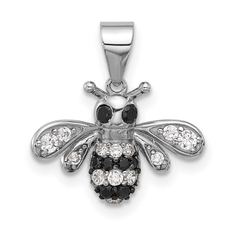 Black Bee CZ Charm Pendant in Real 925 Sterling Silver