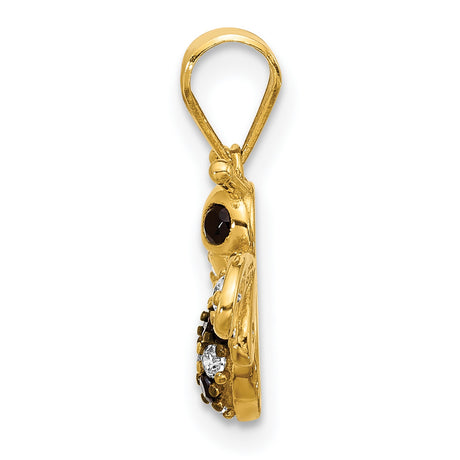 Sterling Silver Bee Pendant with Cubic Zirconia, Gold Plating, Nature and Insect Design for Women