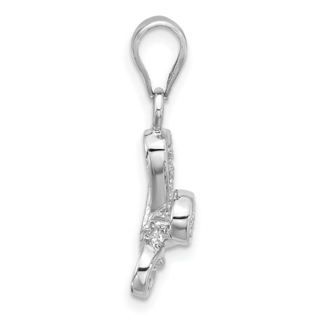 Sterling Silver Butterfly Pendant with Cubic Zirconia, Nature Inspired Jewelry Charm for Women