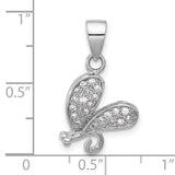 Sterling Silver Butterfly Pendant with Cubic Zirconia, Nature Inspired Jewelry Charm for Women