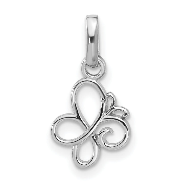 Sterling Silver Butterfly Pendant with Openwork Design, Nature Inspired Symbolic Jewelry Charm