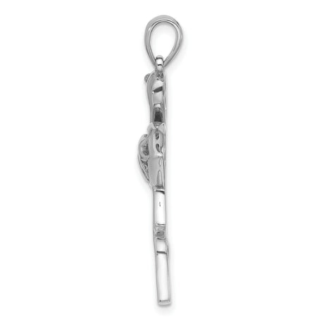 Sterling Silver Flamingo Pendant, Sleek Openwork Bird Silhouette, Tropical Animal Charm