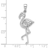 Sterling Silver Flamingo Pendant, Sleek Openwork Bird Silhouette, Tropical Animal Charm