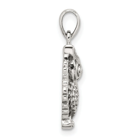 Sterling Silver Owl Pendant with Feather Detail and Antiqued Animal Totem Design
