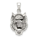 Sterling Silver Owl Pendant with Feather Detail and Antiqued Animal Totem Design