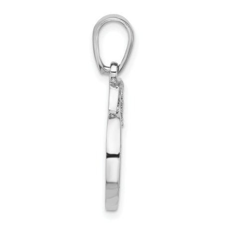 Enamel CZ Paw ALWAYS IN MY HEART Charm Pendant in Real 925 Sterling Silver