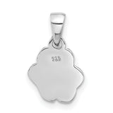 Enameled Dog Paw Charm Pendant in Real 925 Sterling Silver