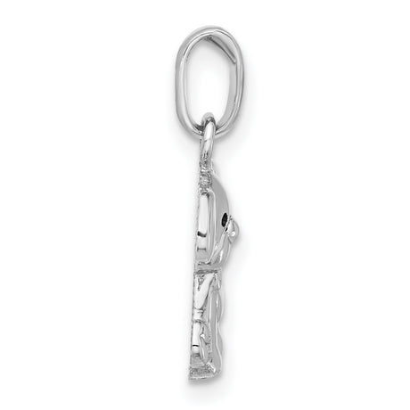 Sterling Silver Puppy Charm Pendant with Dangling Ears, Realistic Dog Jewelry for Women and Girls