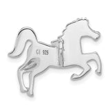 Sterling Silver Horse Brooch with Larimar Gemstone, Equestrian Western Nature Style