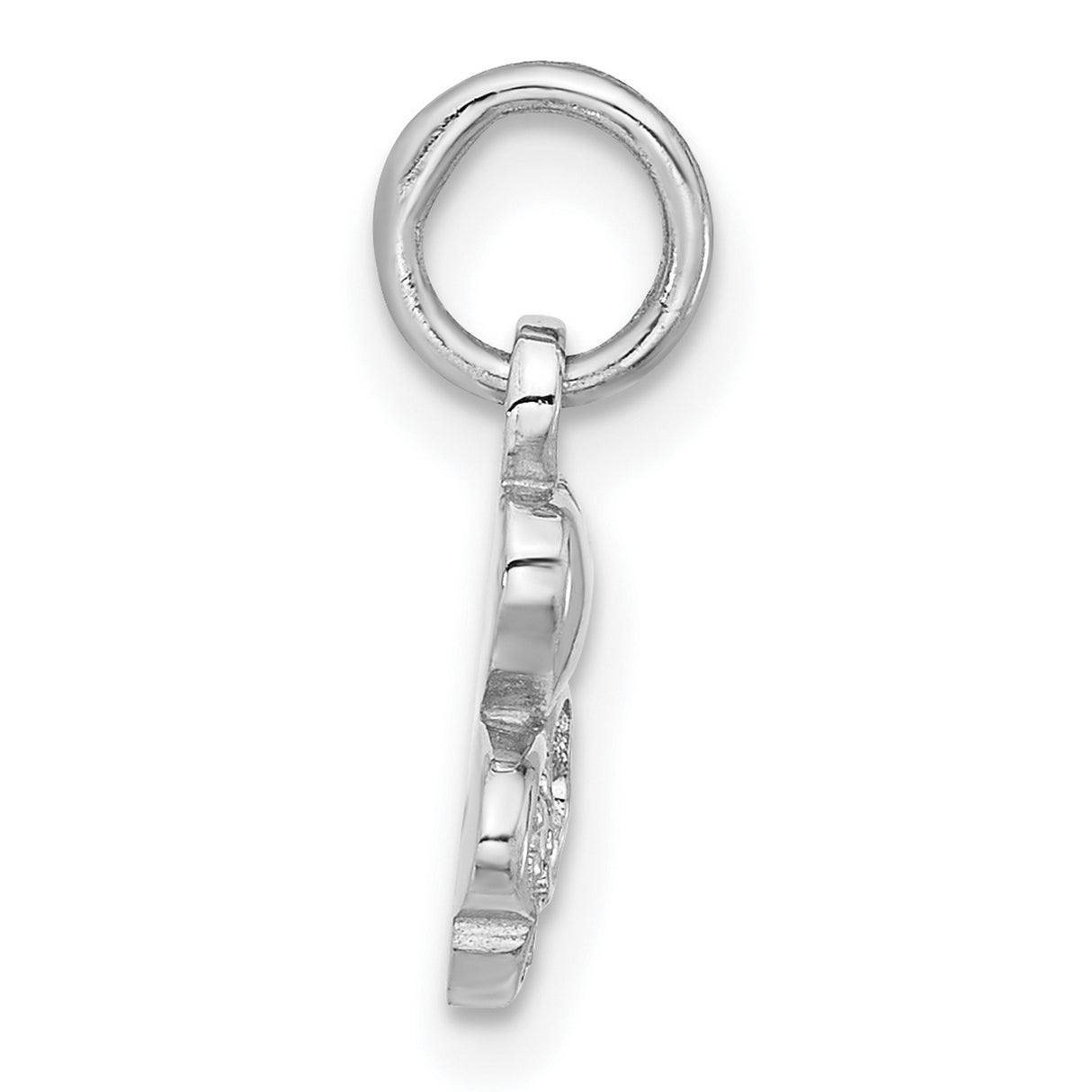 Sterling Silver Shamrock Pendant with Cubic Zirconia, Heart Clover Design, Celtic Irish Jewelry