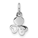Sterling Silver Shamrock Pendant with Cubic Zirconia, Heart Clover Design, Celtic Irish Jewelry