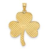 Sterling Silver Shamrock Pendant with Glitter Heart Leaves, Celtic Irish Luck Jewelry for Women