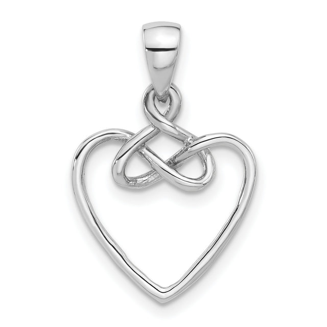 Sterling Silver Celtic Heart Pendant with Knot Design Symbolizing Eternal Love and Unity