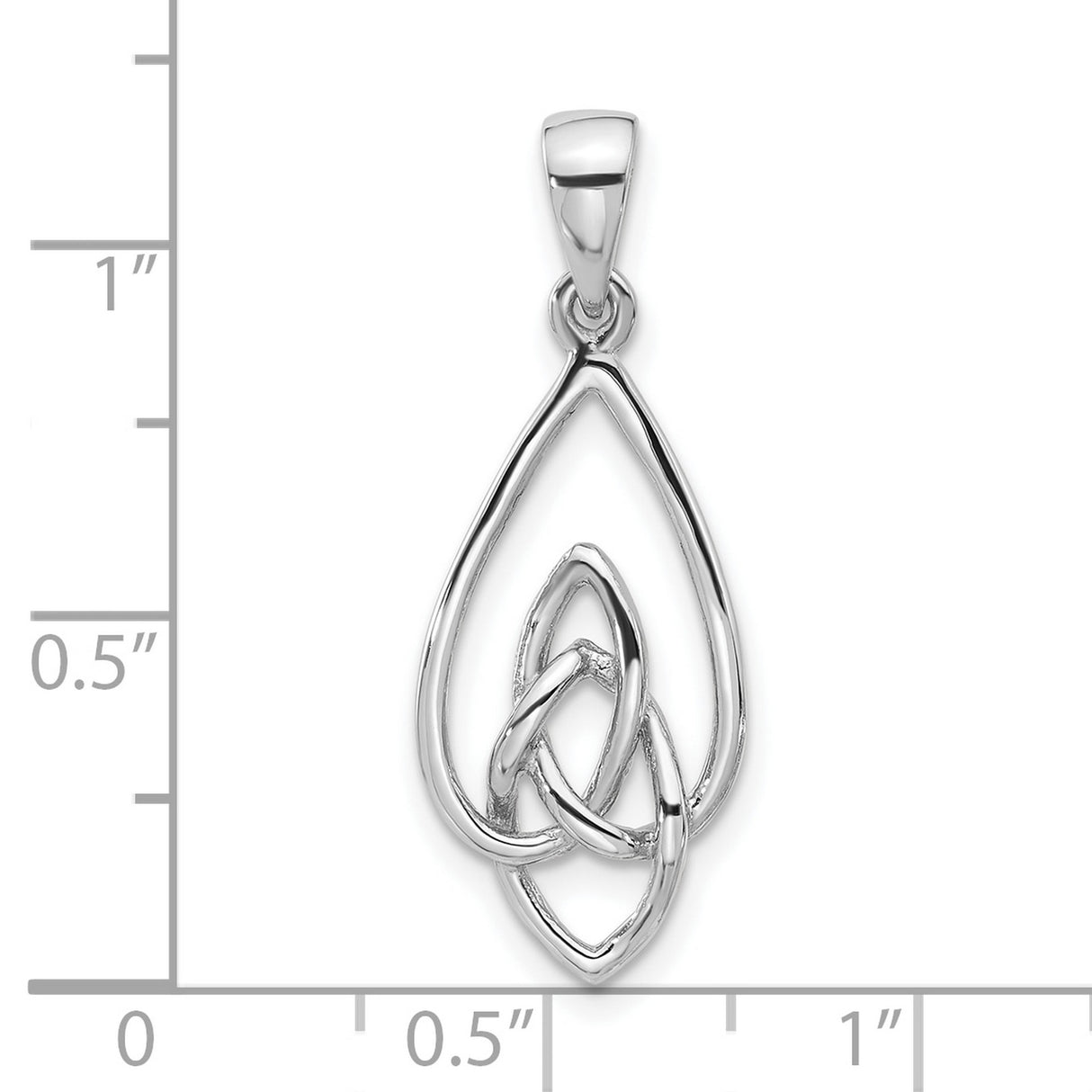 Sterling Silver Celtic Knot Teardrop Pendant with Openwork Design for Women