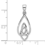 Sterling Silver Celtic Knot Teardrop Pendant with Openwork Design for Women