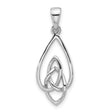 Sterling Silver Celtic Knot Teardrop Pendant with Openwork Design for Women