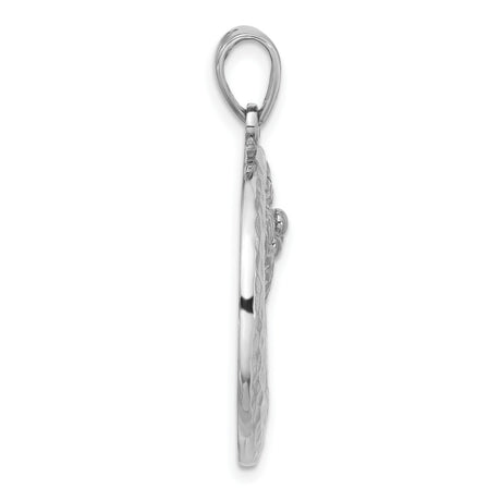 Sterling Silver Tropical Pendant with Crescent Moon and Palm Tree Design