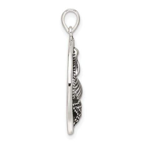 Sterling Silver Ocean Life Pendant with Seahorse, Starfish, Seashell, and Coral