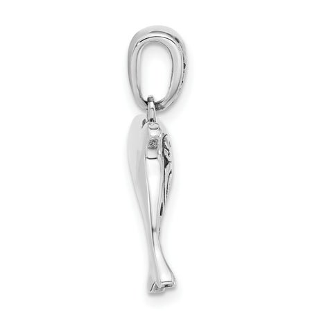 Sterling Silver Dolphin Pendant with Tribal Swirl Detailing, Ocean Theme Jewelry for Women and Teens