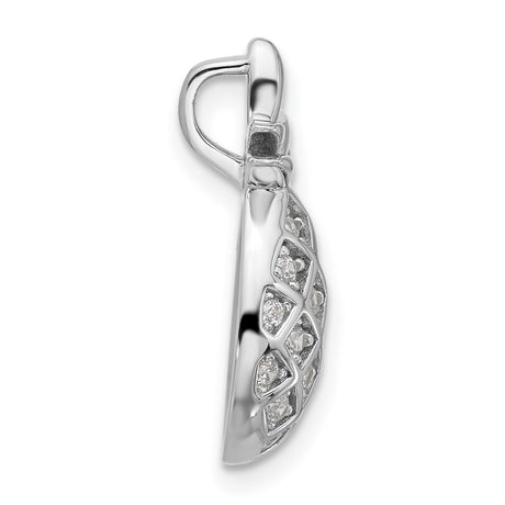 Sterling Silver Pineapple Pendant with Cubic Zirconia Accents, Tropical Fruit Design
