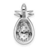 Sterling Silver Pineapple Pendant with Cubic Zirconia Accents, Tropical Fruit Design