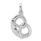 Sterling Silver Infinity Knot Pendant with Cubic Zirconia, Double Loop Design, Symbolic Unity Jewelry