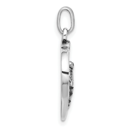 Sterling Silver Heart Pendant with Caduceus Symbol and Wings, Medical Jewelry for Women